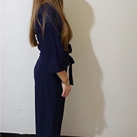 Women Casual Loose Short Sleeve Belted Wide Leg Pant Romper Jumpsuits Brand New - Picture 3 of 13